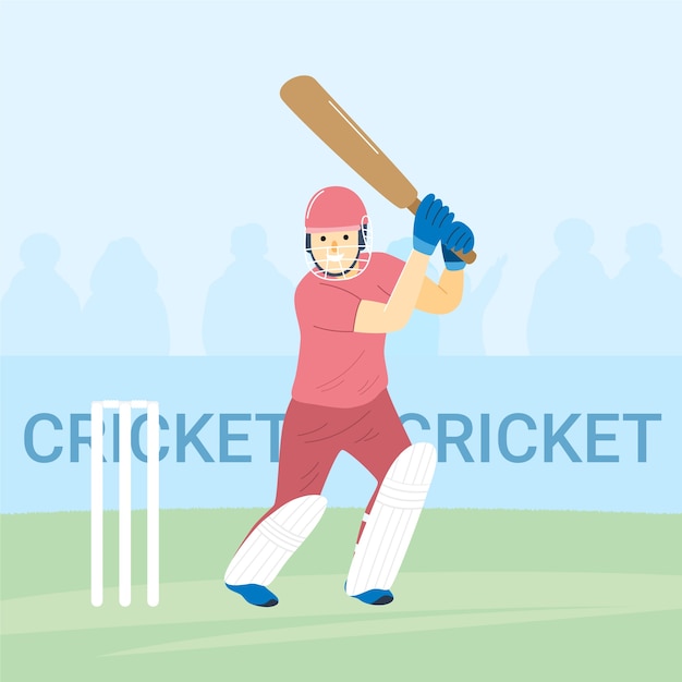 Vector gratuito dibujado a mano ilustración de cricket ipl