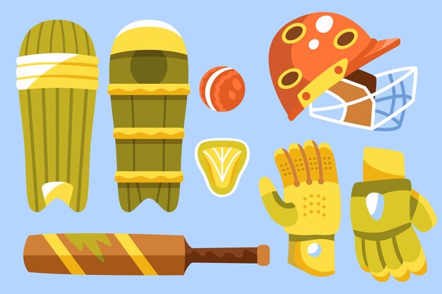 Dibujado a mano ilustración de cricket ipl