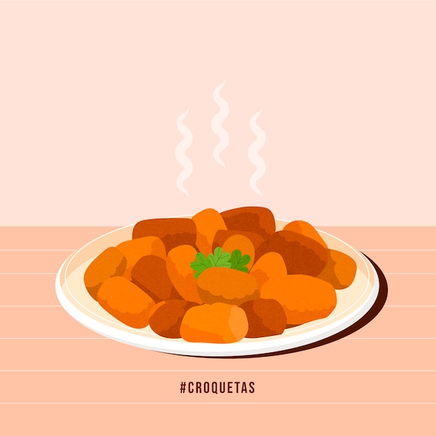 Vector gratuito dibujado a mano ilustración de croquetas