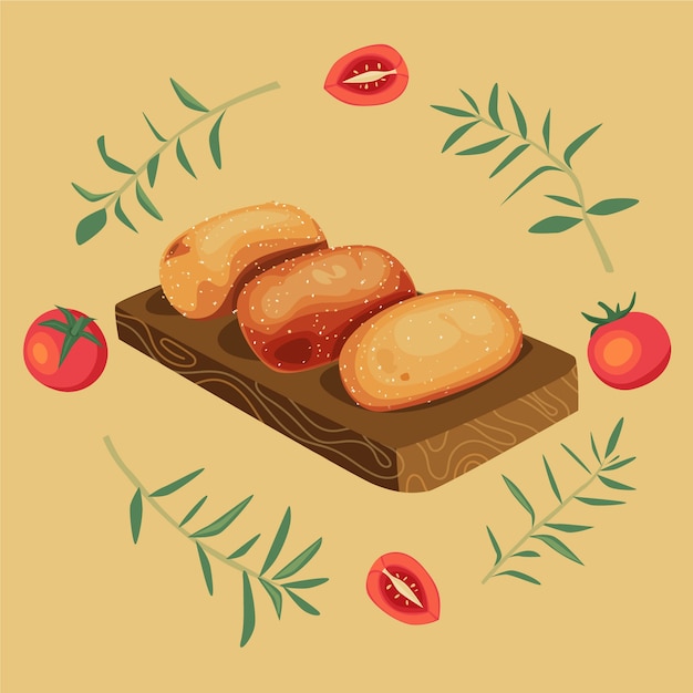 Dibujado a mano ilustración de croquetas