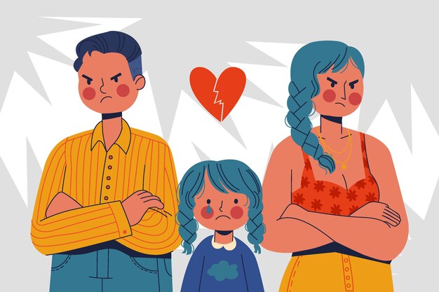 Dibujado a mano ilustración de custodia infantil