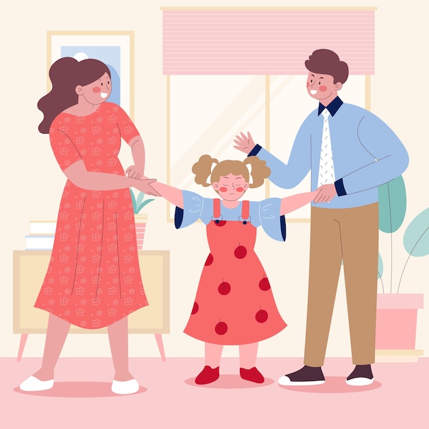 Dibujado a mano ilustración de custodia infantil