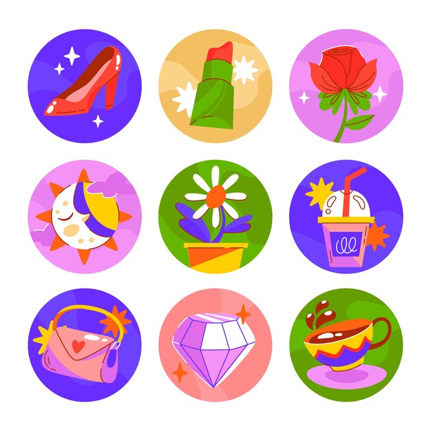 Dibujado a mano ilustración destacada de instagram