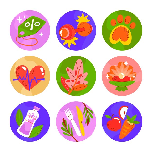 Dibujado a mano ilustración destacada de instagram