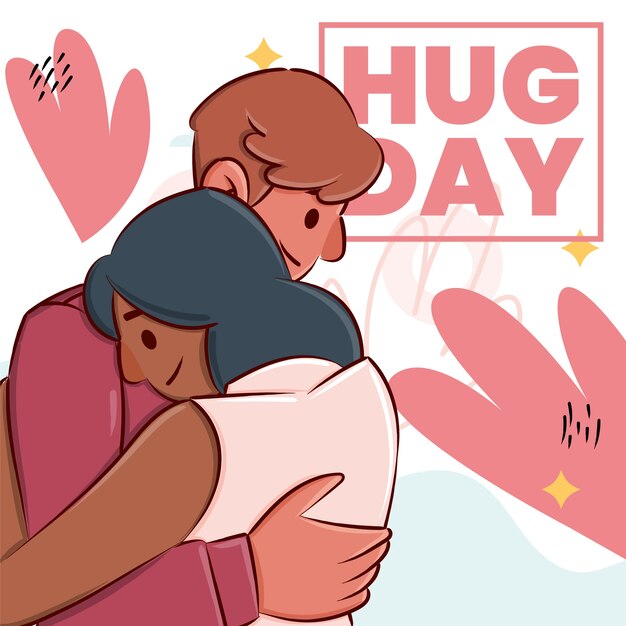 Dibujado a mano ilustración del día del abrazo