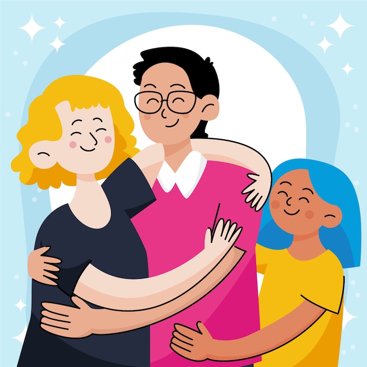 Vector gratuito dibujado a mano ilustración del día del abrazo