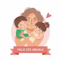 Vector gratuito dibujado a mano ilustración dia de los abuelos