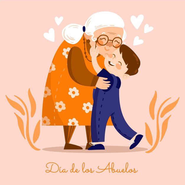 Dibujado a mano ilustración dia de los abuelos