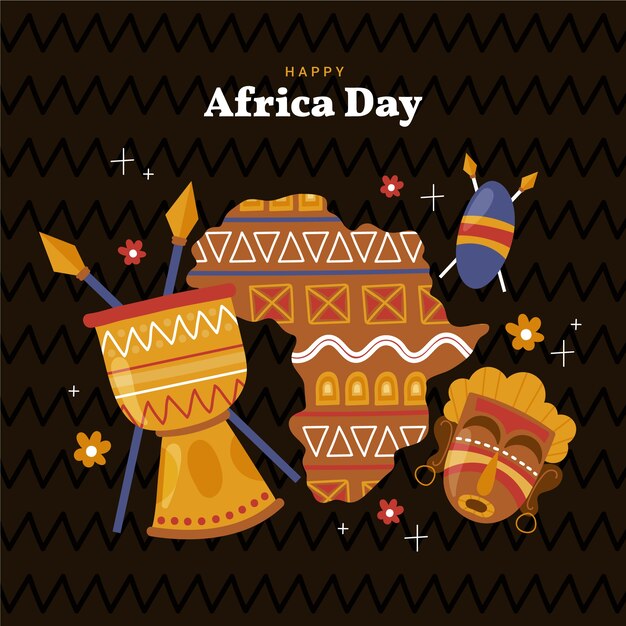 Dibujado a mano ilustración del día de áfrica