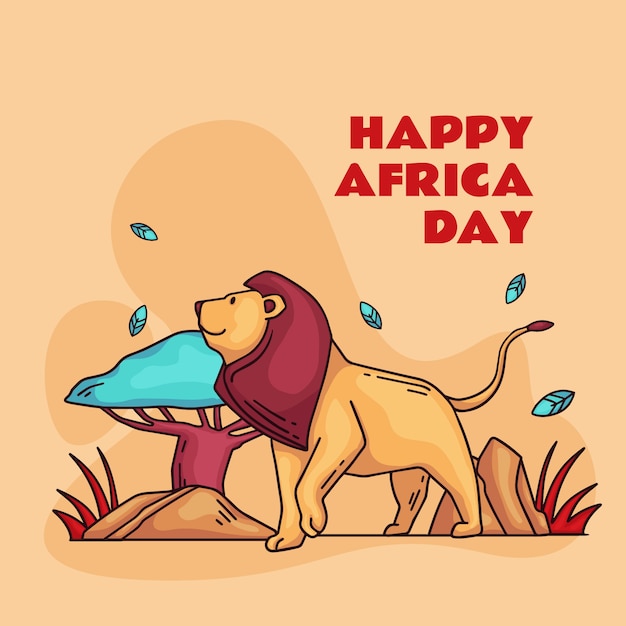 Vector gratuito dibujado a mano ilustración del día de áfrica