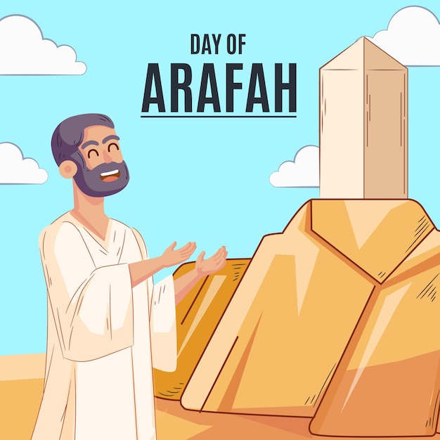 Vector gratuito dibujado a mano ilustración del día de arafah