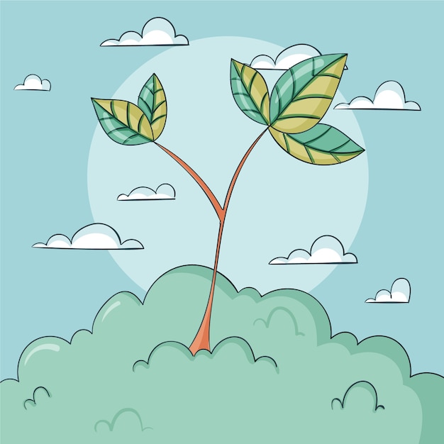Dibujado a mano ilustración del día del árbol
