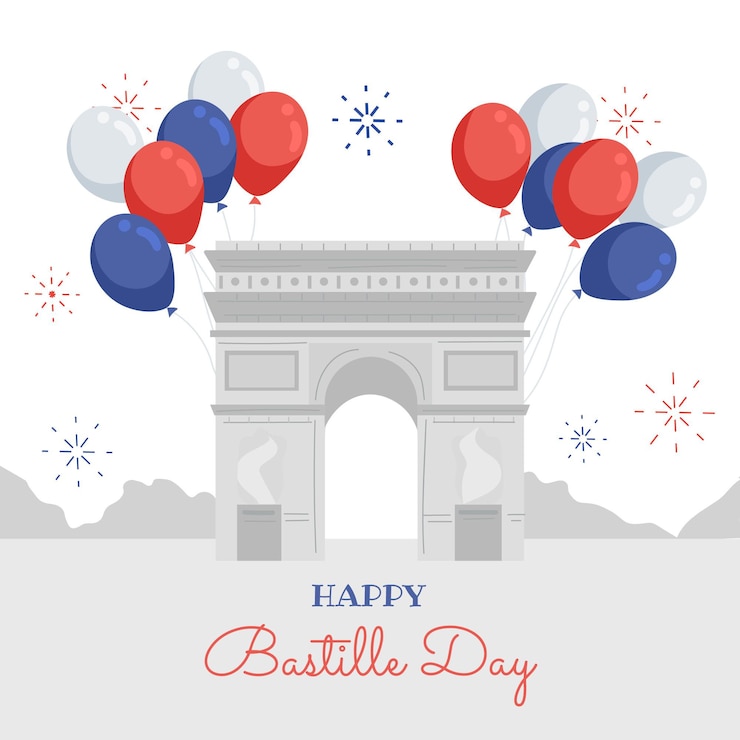 Vector gratuito dibujado a mano ilustración del día de la bastilla