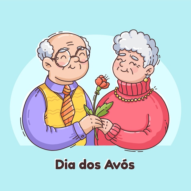 Dibujado a mano ilustración de dia dos avos