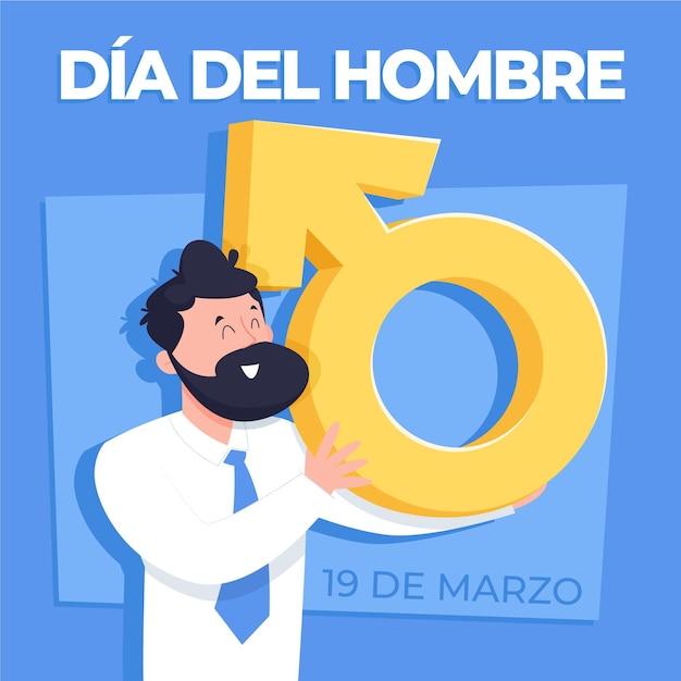 Vector gratuito dibujado a mano ilustración dia del hombre