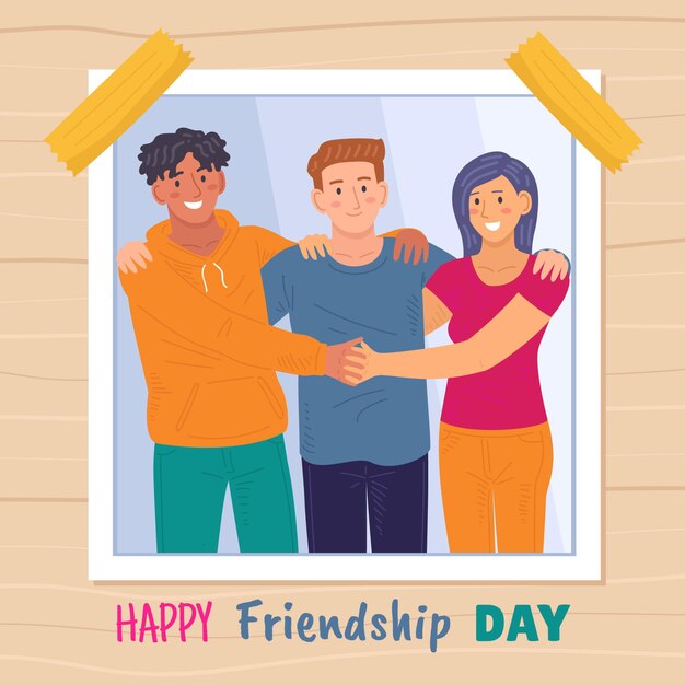 Dibujado a mano ilustración del día internacional de la amistad
