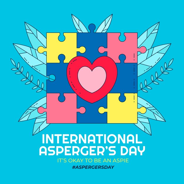 Dibujado a mano ilustración del día internacional de asperger