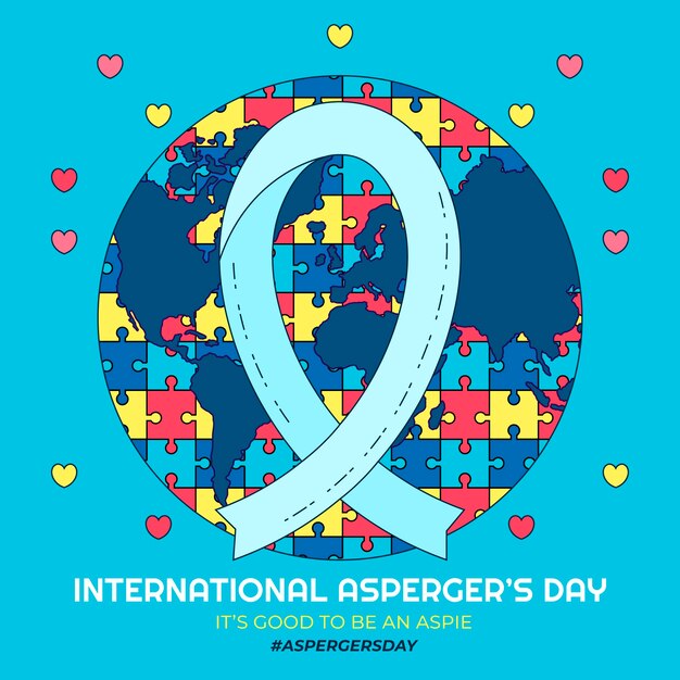 Dibujado a mano ilustración del día internacional del asperger
