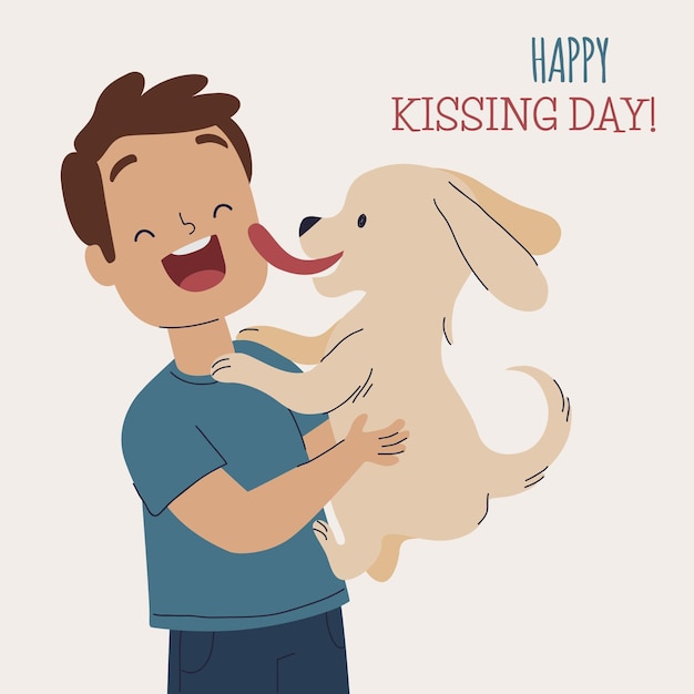 Vector gratuito dibujado a mano ilustración del día internacional del beso