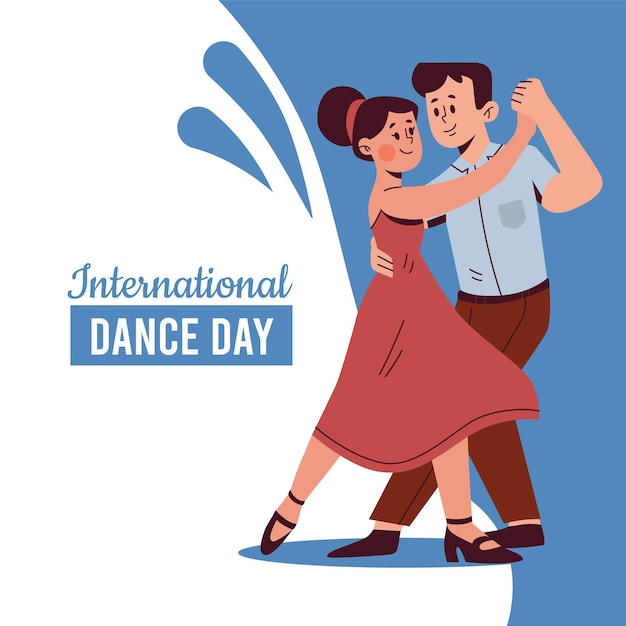 Vector gratuito dibujado a mano ilustración del día internacional de la danza