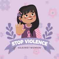 Vector gratuito dibujado a mano ilustración del día internacional para la eliminación de la violencia contra la mujer