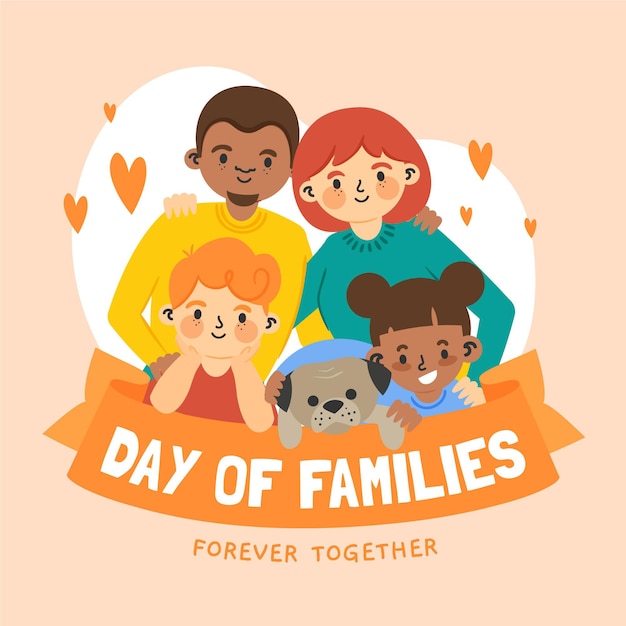 Vector gratuito dibujado a mano ilustración del día internacional de las familias