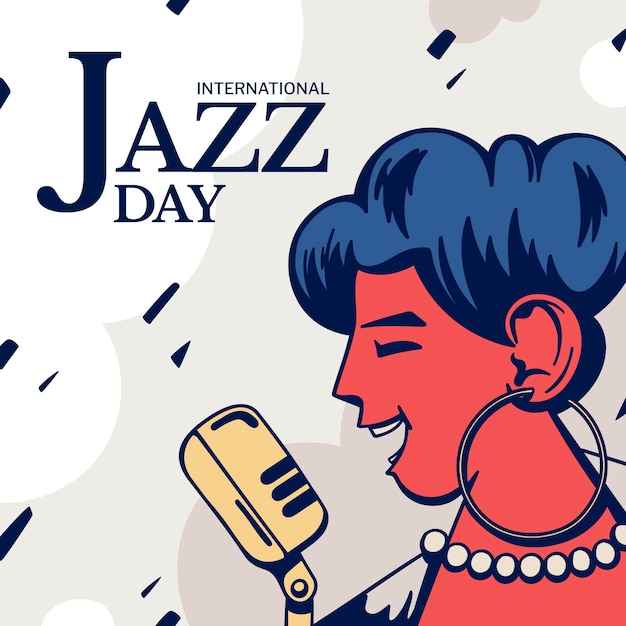 Dibujado a mano ilustración del día internacional del jazz