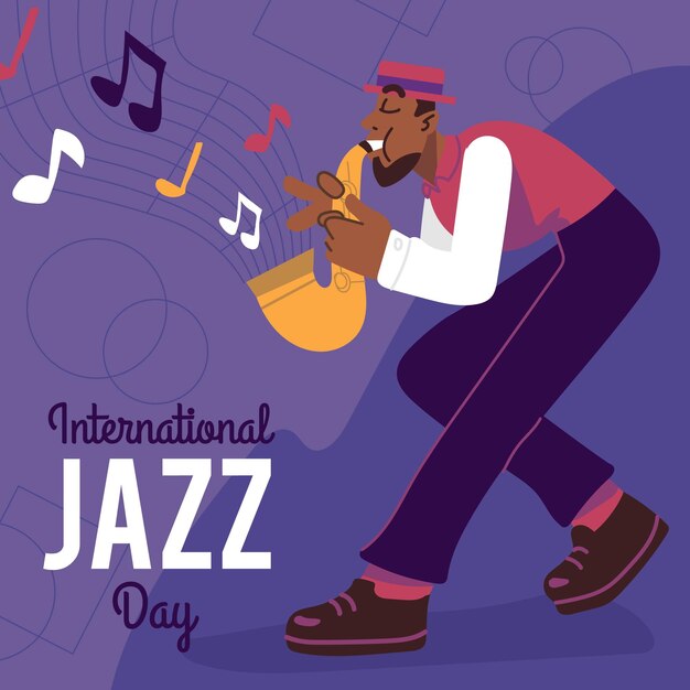 Dibujado a mano ilustración del día internacional del jazz