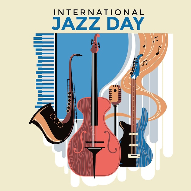 Dibujado a mano ilustración del día internacional del jazz