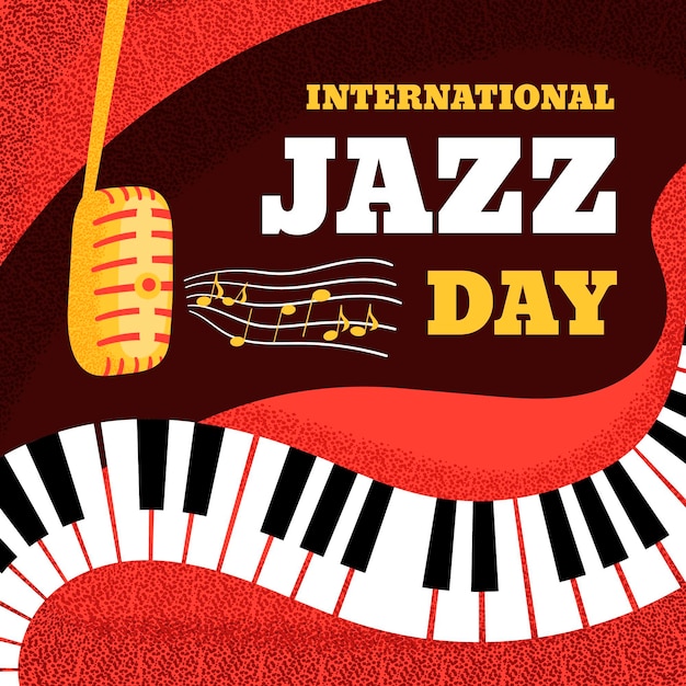 Dibujado a mano ilustración del día internacional del jazz