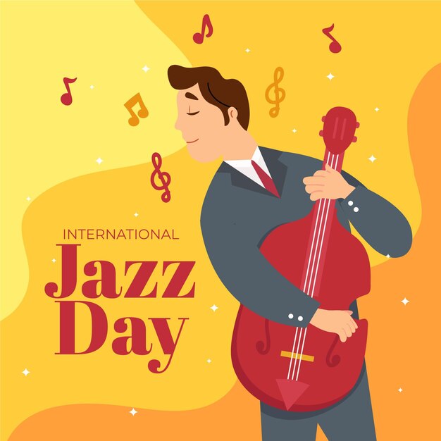 Dibujado a mano ilustración del día internacional del jazz