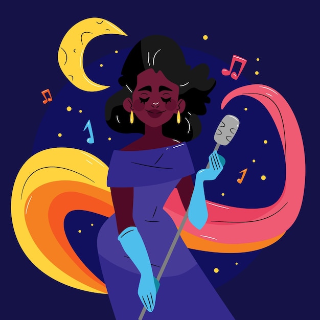 Dibujado a mano ilustración del día internacional del jazz