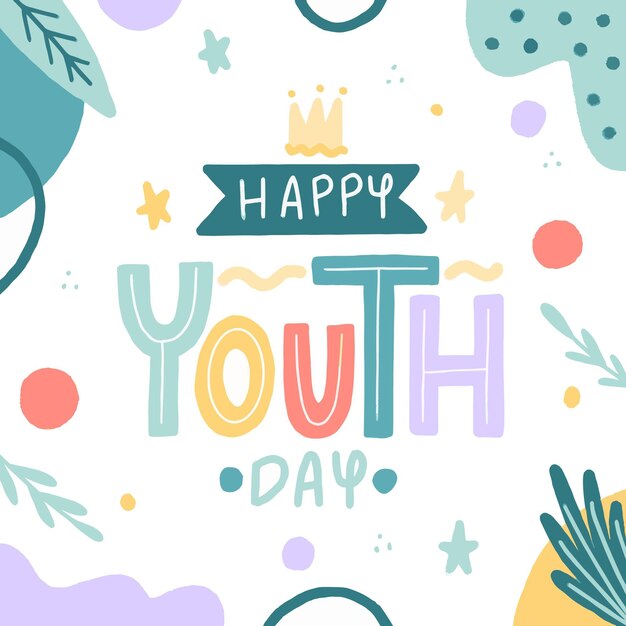 Dibujado a mano ilustración del día internacional de la juventud