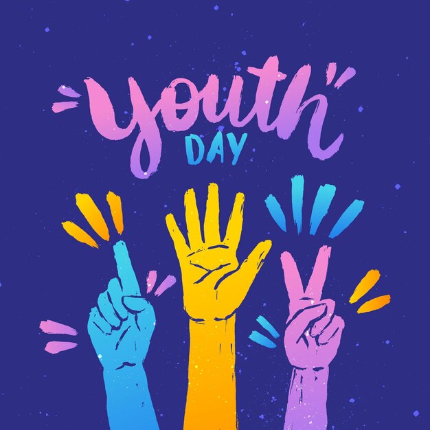 Dibujado a mano ilustración del día internacional de la juventud