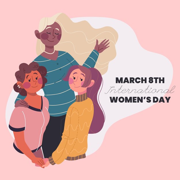 Dibujado a mano ilustración del día internacional de la mujer
