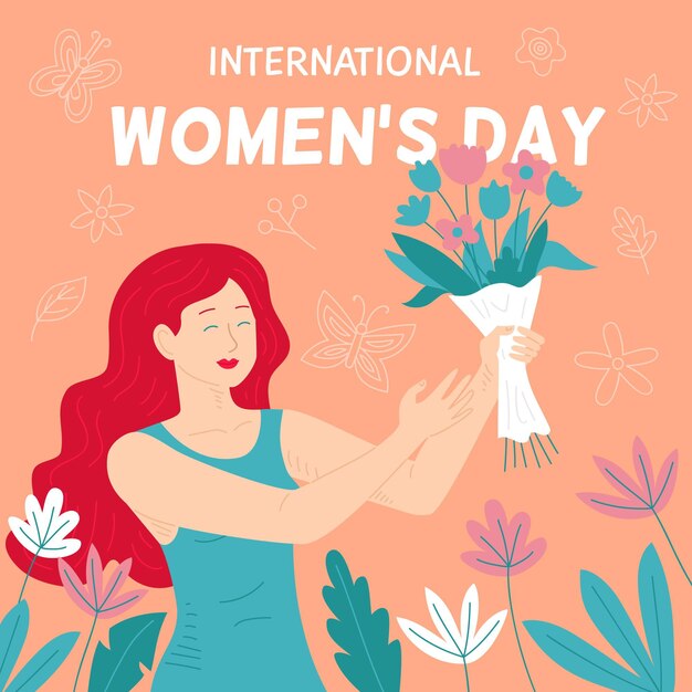 Dibujado a mano ilustración del día internacional de la mujer