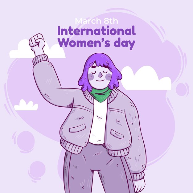 Dibujado a mano ilustración del día internacional de la mujer