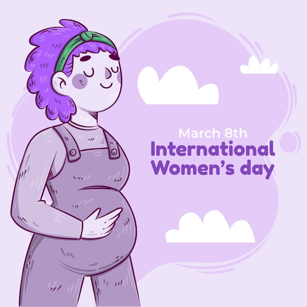 Dibujado a mano ilustración del día internacional de la mujer