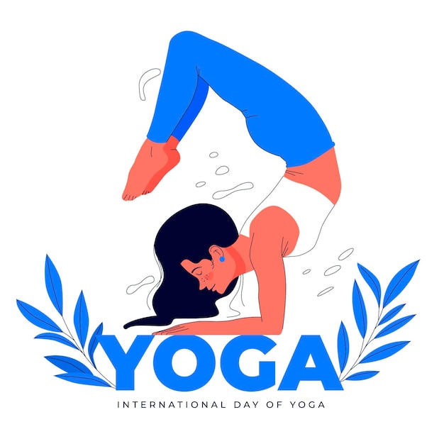 Dibujado a mano ilustración del día internacional del yoga