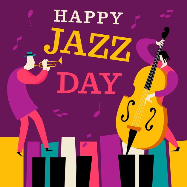Dibujado a mano ilustración del día del jazz
