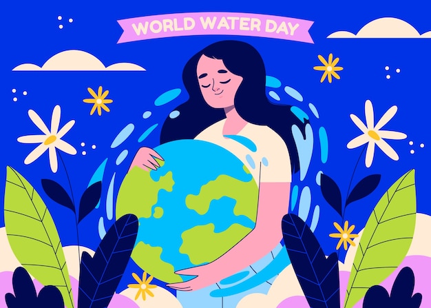 Dibujado a mano ilustración del día mundial del agua