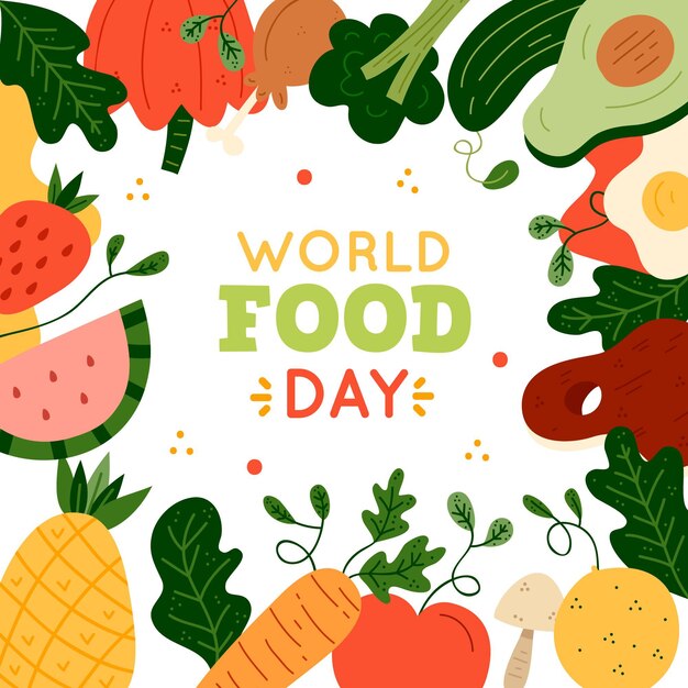 Dibujado a mano ilustración del día mundial de la alimentación