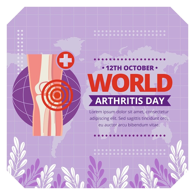 Vector gratuito dibujado a mano ilustración del día mundial de la artritis