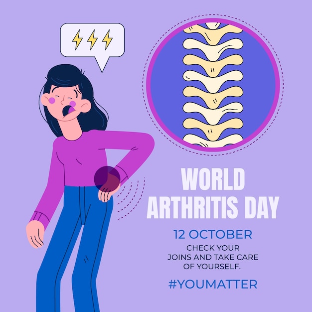 Dibujado a mano ilustración del día mundial de la artritis