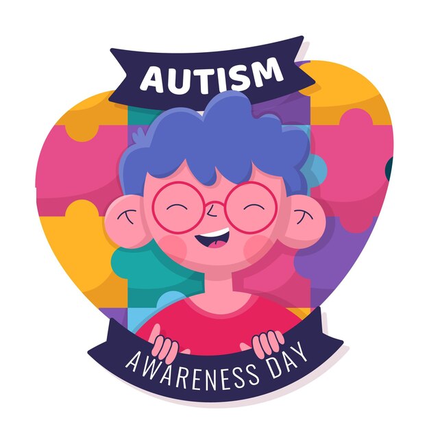 Dibujado a mano ilustración del día mundial del autismo