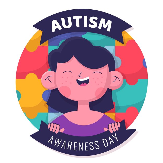 Dibujado a mano ilustración del día mundial del autismo