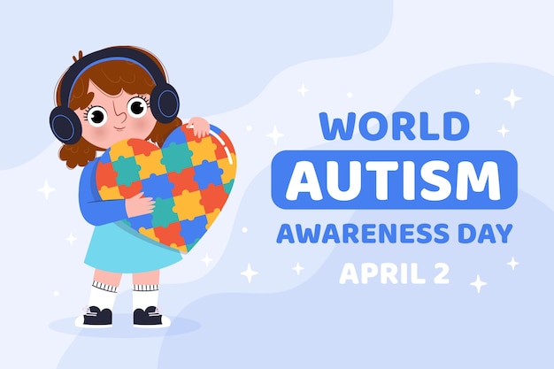 Vector gratuito dibujado a mano ilustración del día mundial del autismo