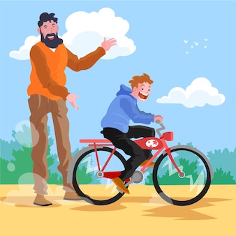 Dibujado a mano ilustración del día mundial de la bicicleta