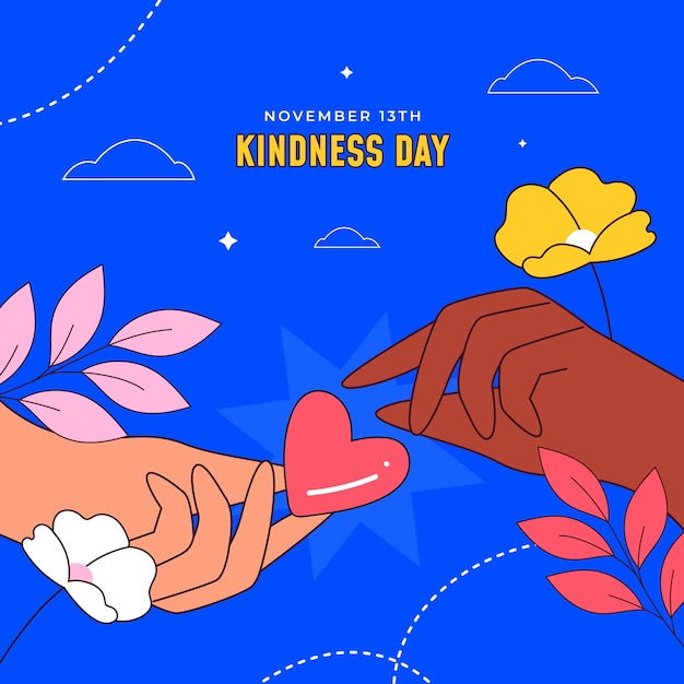 Vector gratuito dibujado a mano ilustración del día mundial de la bondad