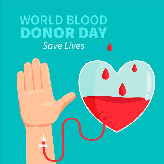 Dibujado a mano ilustración del día mundial del donante de sangre